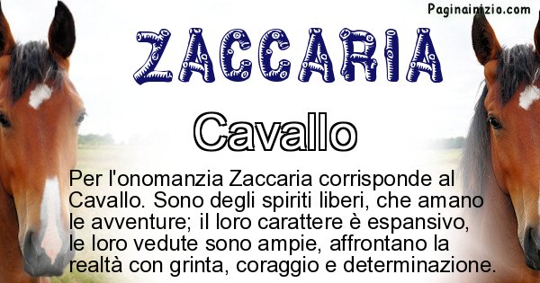 Zaccaria - Animale associato al nome Zaccaria