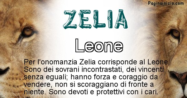 Zelia - Animale associato al nome Zelia