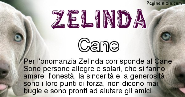 Zelinda - Animale associato al nome Zelinda