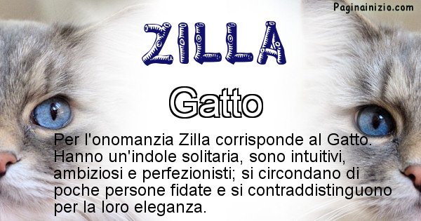Zilla - Animale associato al nome Zilla