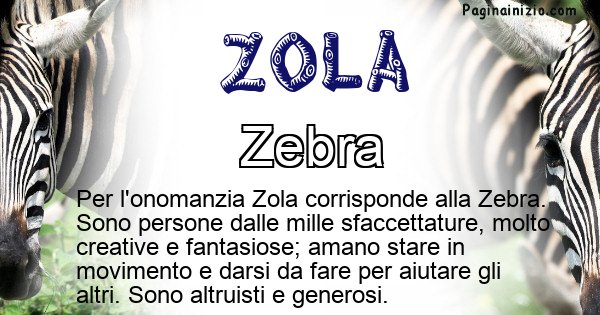 Zola - Animale associato al nome Zola