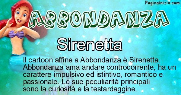 Abbondanza - Personaggio dei cartoni associato a Abbondanza