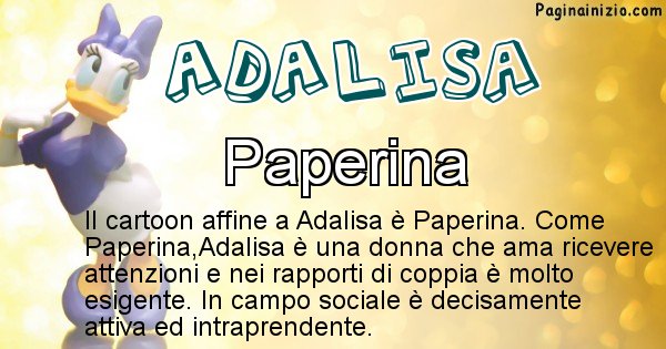 Adalisa - Personaggio dei cartoni associato a Adalisa