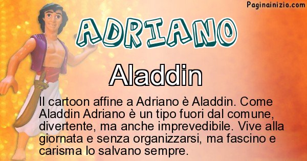 Adriano - Personaggio dei cartoni associato a Adriano