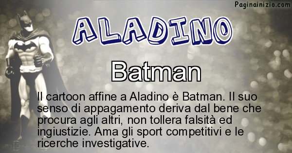 Aladino - Personaggio dei cartoni associato a Aladino