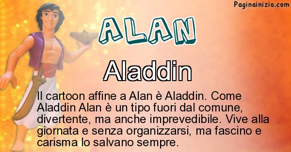 Alan - Personaggio dei cartoni associato a Alan