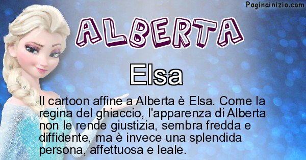 Alberta - Personaggio dei cartoni associato a Alberta