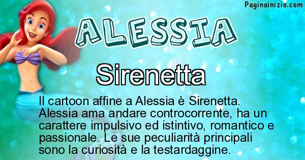 Alessia - Personaggio dei cartoni associato a Alessia
