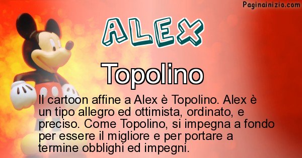 Alex - Personaggio dei cartoni associato a Alex