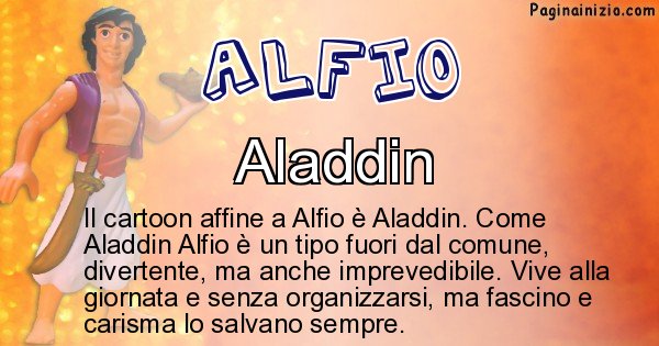 Alfio - Personaggio dei cartoni associato a Alfio