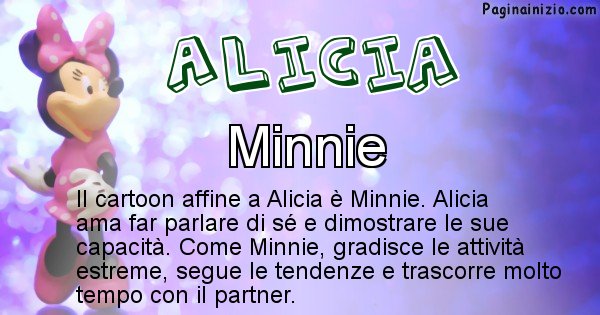 Alicia - Personaggio dei cartoni associato a Alicia