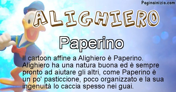 Alighiero - Personaggio dei cartoni associato a Alighiero