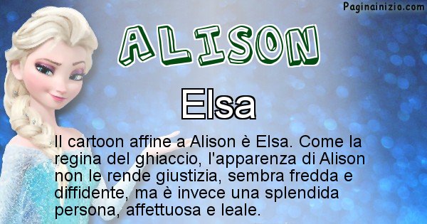Alison - Personaggio dei cartoni associato a Alison