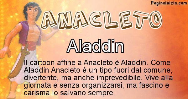 Anacleto - Personaggio dei cartoni associato a Anacleto