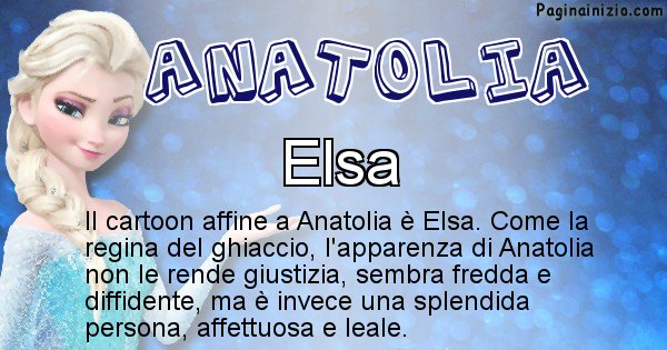 Anatolia - Personaggio dei cartoni associato a Anatolia