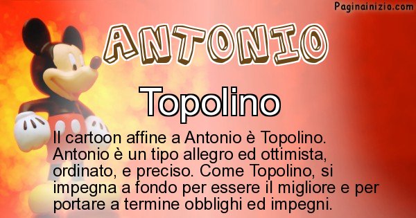 Antonio - Personaggio dei cartoni associato a Antonio