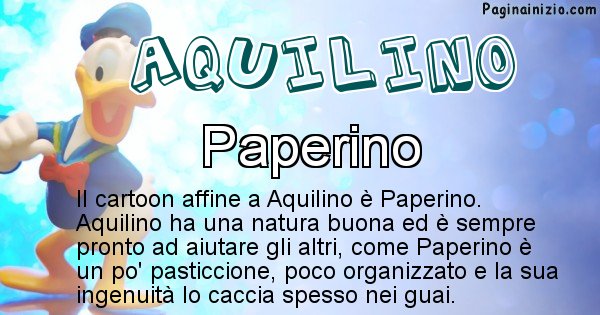 Aquilino - Personaggio dei cartoni associato a Aquilino