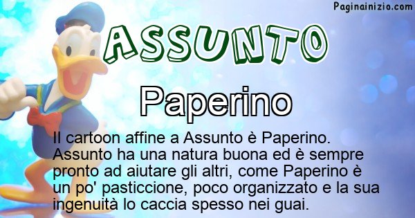 Assunto - Personaggio dei cartoni associato a Assunto