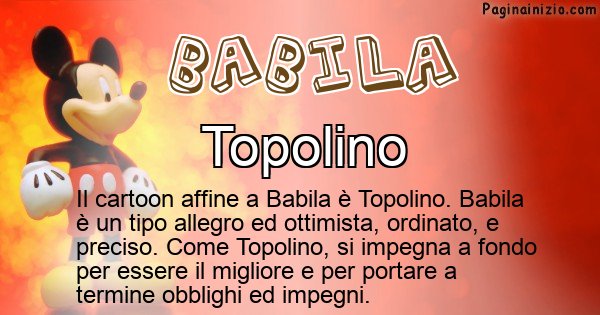 Babila - Personaggio dei cartoni associato a Babila