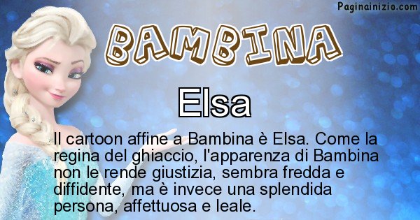 Bambina - Personaggio dei cartoni associato a Bambina