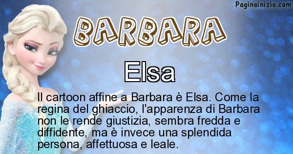 Barbara - Personaggio dei cartoni associato a Barbara