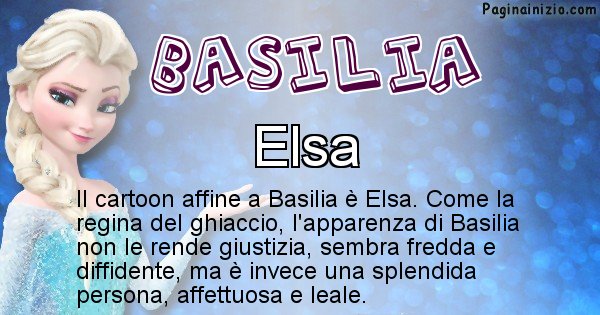 Basilia - Personaggio dei cartoni associato a Basilia