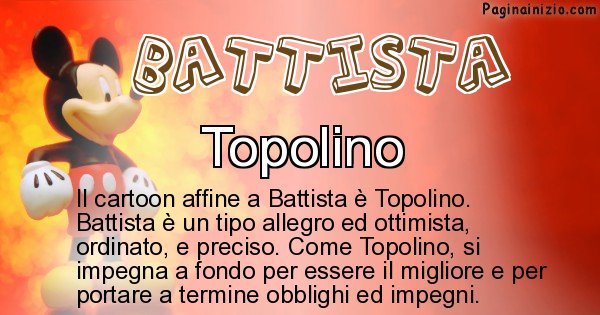 Battista - Personaggio dei cartoni associato a Battista