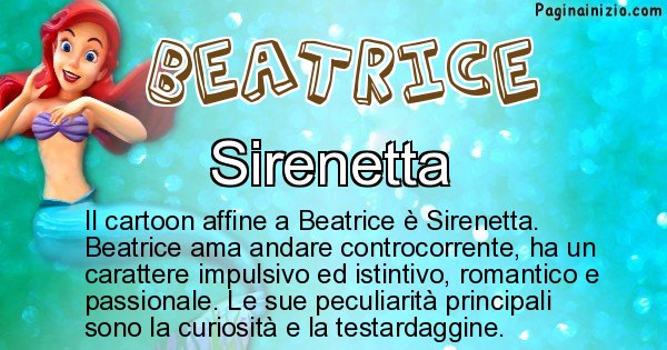 Beatrice - Personaggio dei cartoni associato a Beatrice