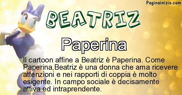Beatriz - Personaggio dei cartoni associato a Beatriz