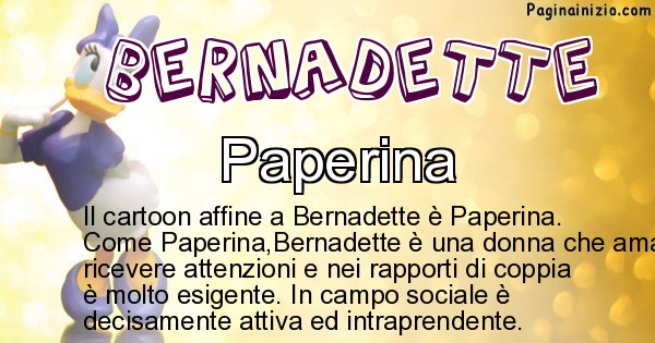 Bernadette - Personaggio dei cartoni associato a Bernadette
