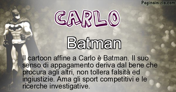 Carlo - Personaggio dei cartoni associato a Carlo