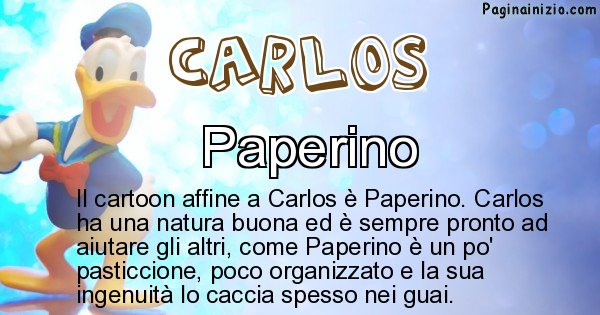 Carlos - Personaggio dei cartoni associato a Carlos