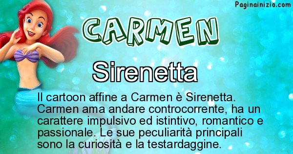 Carmen - Personaggio dei cartoni associato a Carmen