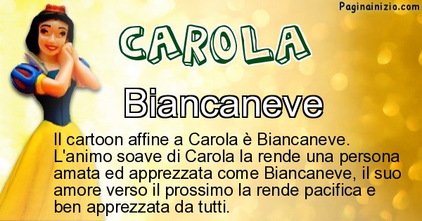 Carola - Personaggio dei cartoni associato a Carola
