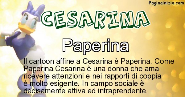 Cesarina - Personaggio dei cartoni associato a Cesarina