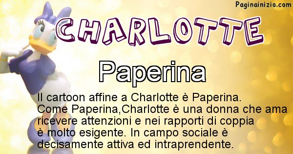 Charlotte - Personaggio dei cartoni associato a Charlotte