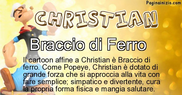 Christian - Personaggio dei cartoni associato a Christian