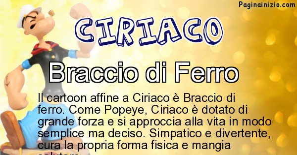 Ciriaco - Personaggio dei cartoni associato a Ciriaco