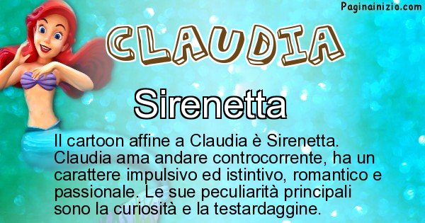 Personaggio dei cartoni associato al nome Claudia