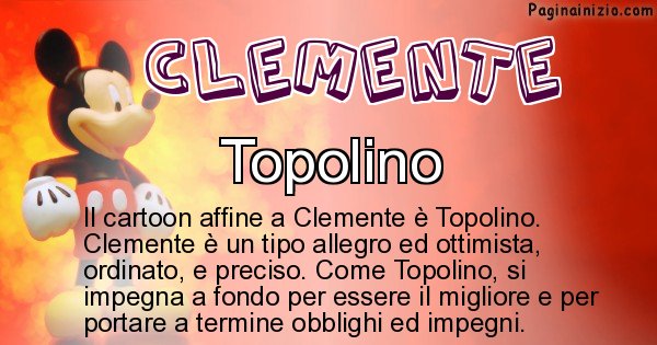Clemente - Personaggio dei cartoni associato a Clemente