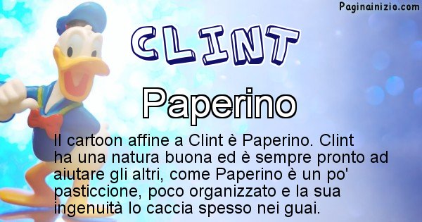 Clint - Personaggio dei cartoni associato a Clint