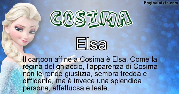 Cosima - Personaggio dei cartoni associato a Cosima