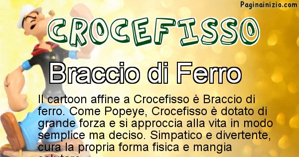 Crocefisso - Personaggio dei cartoni associato a Crocefisso