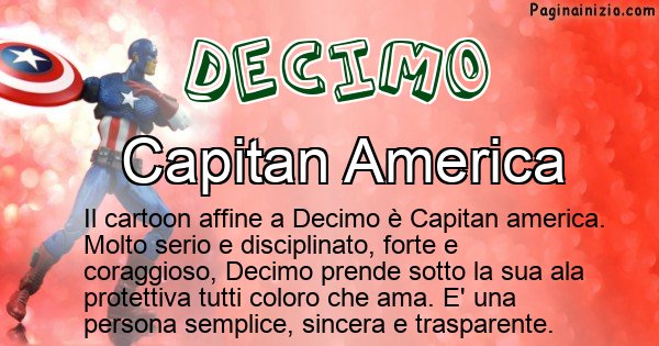 Decimo - Personaggio dei cartoni associato a Decimo