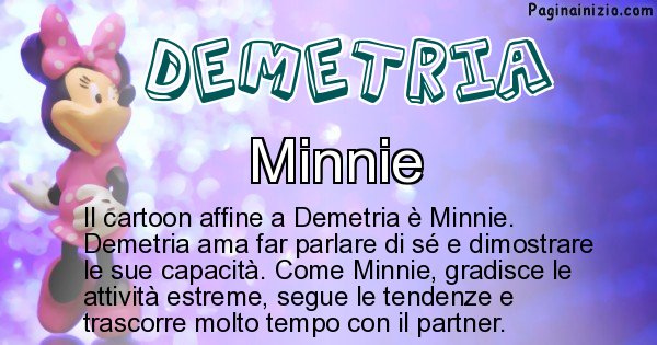 Demetria - Personaggio dei cartoni associato a Demetria