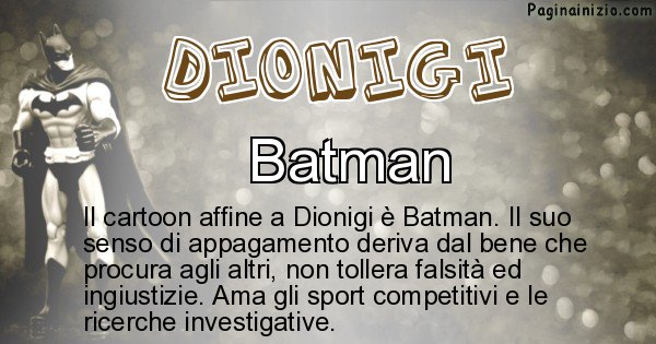 Dionigi - Personaggio dei cartoni associato a Dionigi