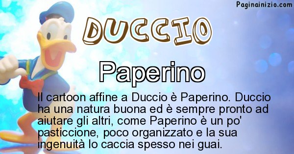 Duccio - Personaggio dei cartoni associato a Duccio