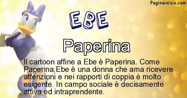 Ebe - Personaggio dei cartoni associato a Ebe