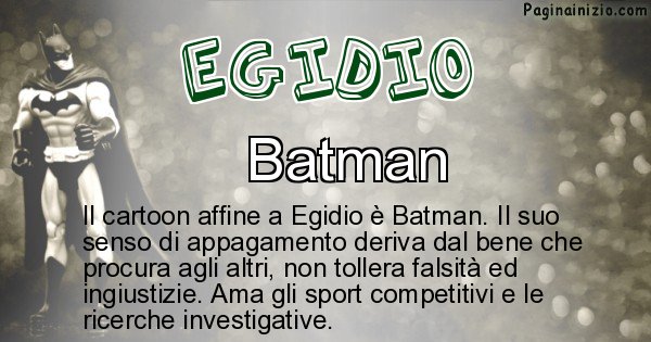 Egidio - Personaggio dei cartoni associato a Egidio