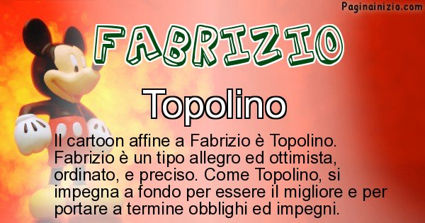 Fabrizio - Personaggio dei cartoni associato a Fabrizio